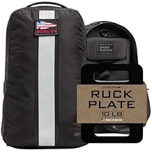 GORUCK Basic Rucker 17L Tactical Backpack (Black) Bundle with 10LB Ruck Plate Durable Rucksack & MOLLE Daypack Military Grade Training Gear for Hiking & Fitness