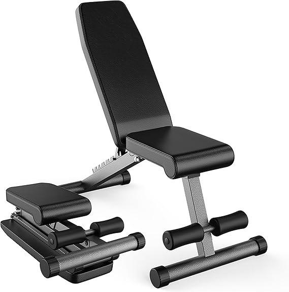 FF Finer Form 5-in-1 Weight Bench, Adjustable & Foldable for Bench Press, Strength Training  Body Workout, Perfect for Dumbbell Sets or an Adjustable Dumbbell Set in Your Home Gym